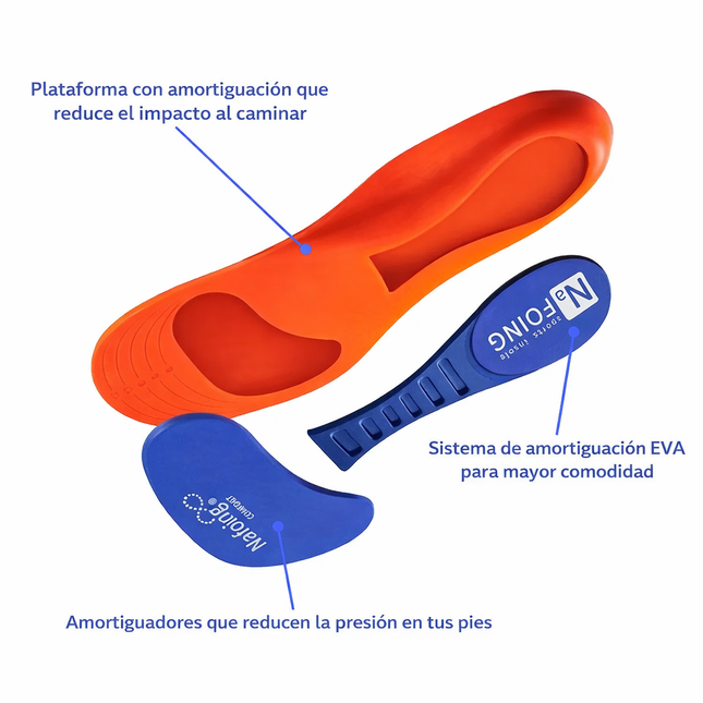 Plantillas ergonómicas para mayor soporte y comodidad