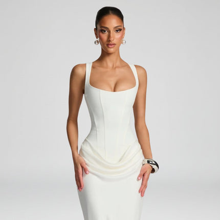 Clara Moretti | Vestido maxi de escote cuadrado