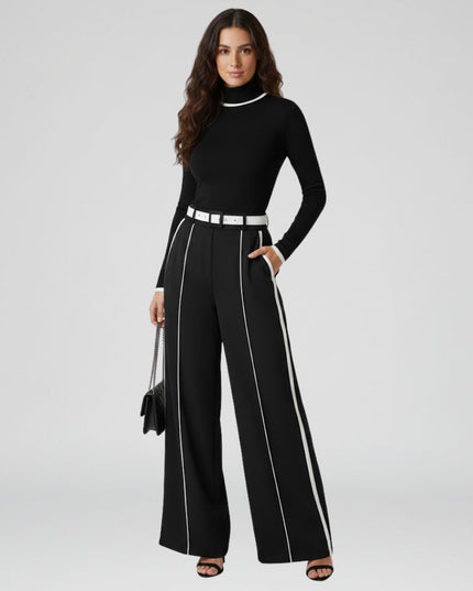 Alba™ | Conjunto de dos piezas con cuello alto y pantalón ancho