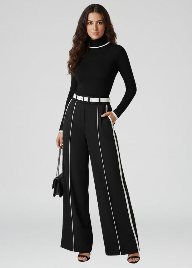 Alba™ | Conjunto de dos piezas con cuello alto y pantalón ancho