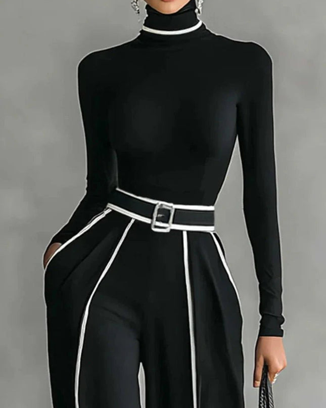 Alba™ | Conjunto de dos piezas con cuello alto y pantalón ancho - Clara Moretti