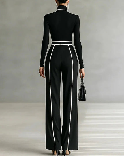 Alba™ | Conjunto de dos piezas con cuello alto y pantalón ancho - Clara Moretti