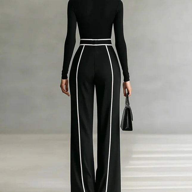 Alba™ | Conjunto de dos piezas con cuello alto y pantalón ancho - Clara Moretti