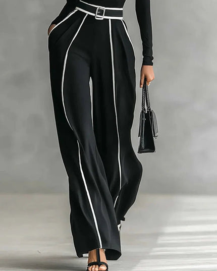 Alba™ | Conjunto de dos piezas con cuello alto y pantalón ancho - Clara Moretti