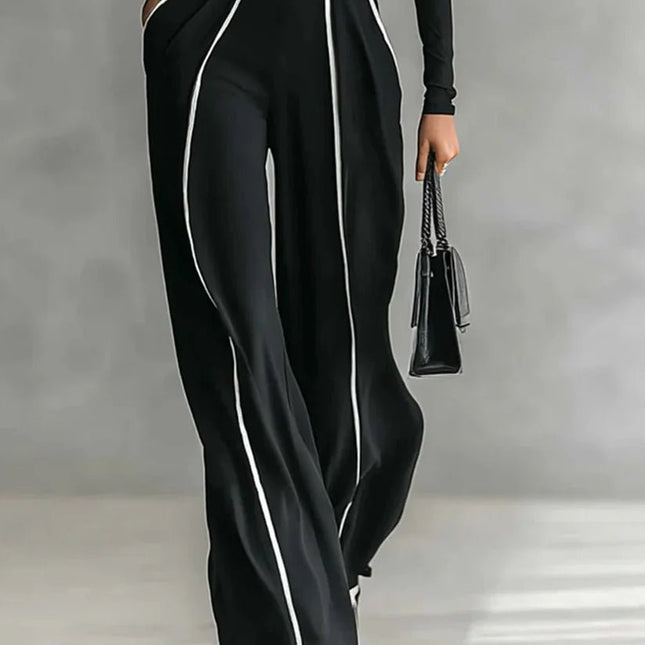 Alba™ | Conjunto de dos piezas con cuello alto y pantalón ancho - Clara Moretti