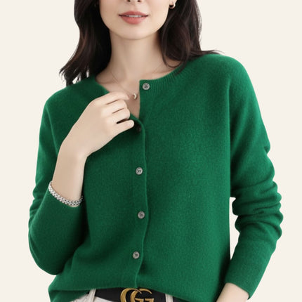 Carla™ | Cardigan clásico de lana - Clara Moretti