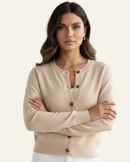 Carla™ | Cardigan clásico de lana - Clara Moretti