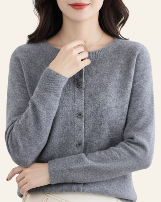Carla™ | Cardigan clásico de lana - Clara Moretti