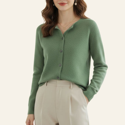 Carla™ | Cardigan clásico de lana - Clara Moretti