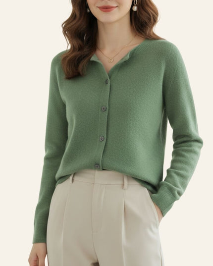 Carla™ | Cardigan clásico de lana - Clara Moretti